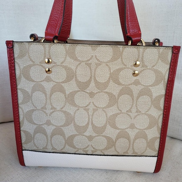 Coach Red and Cream Tote Bag - Picture 3 of 7